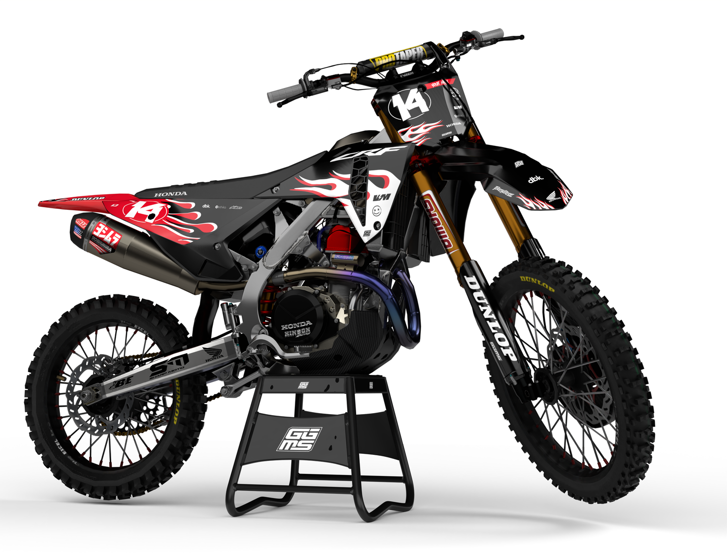 FLAMES RED - FULL GRAPHICS KIT