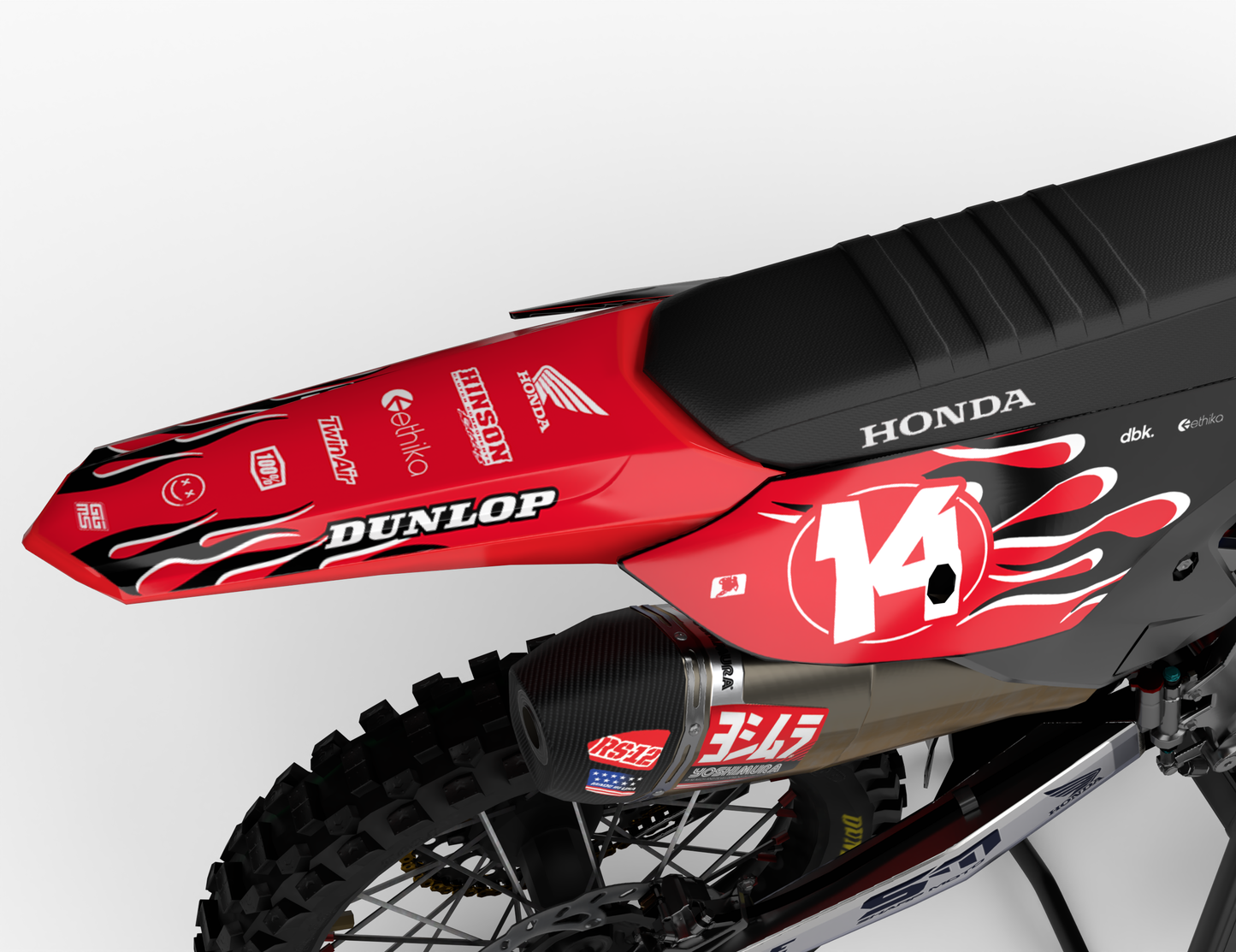 FLAMES RED - FULL GRAPHICS KIT