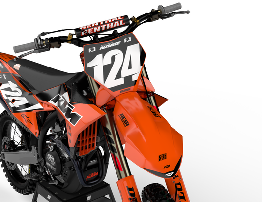 FLEX BLACK WHITE ORANGE - FULL GRAPHICS KIT