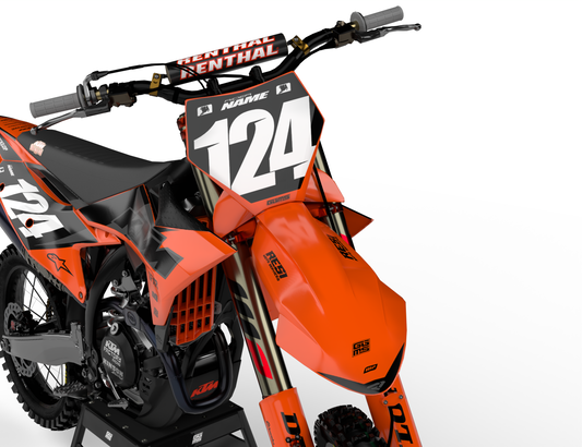 FLEX GREY ORANGE - FULL GRAPHICS KIT