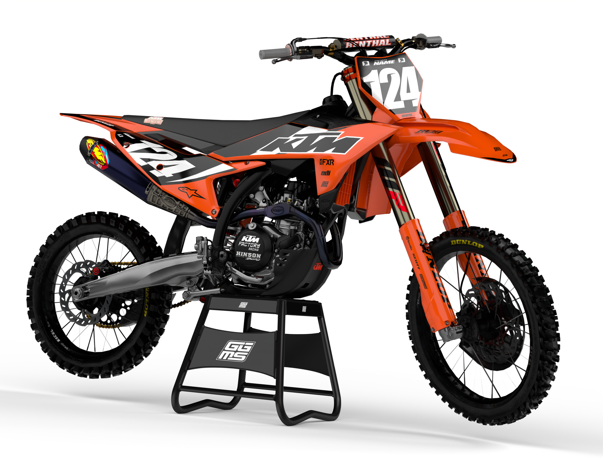 FLEX BLACK WHITE ORANGE - FULL GRAPHICS KIT – GGMS