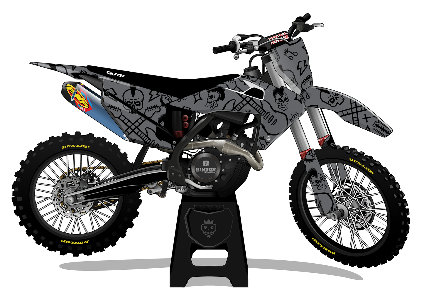 FREE RIDE - ROCK OUT BLACK GREY – Graphics Guys Motorsports