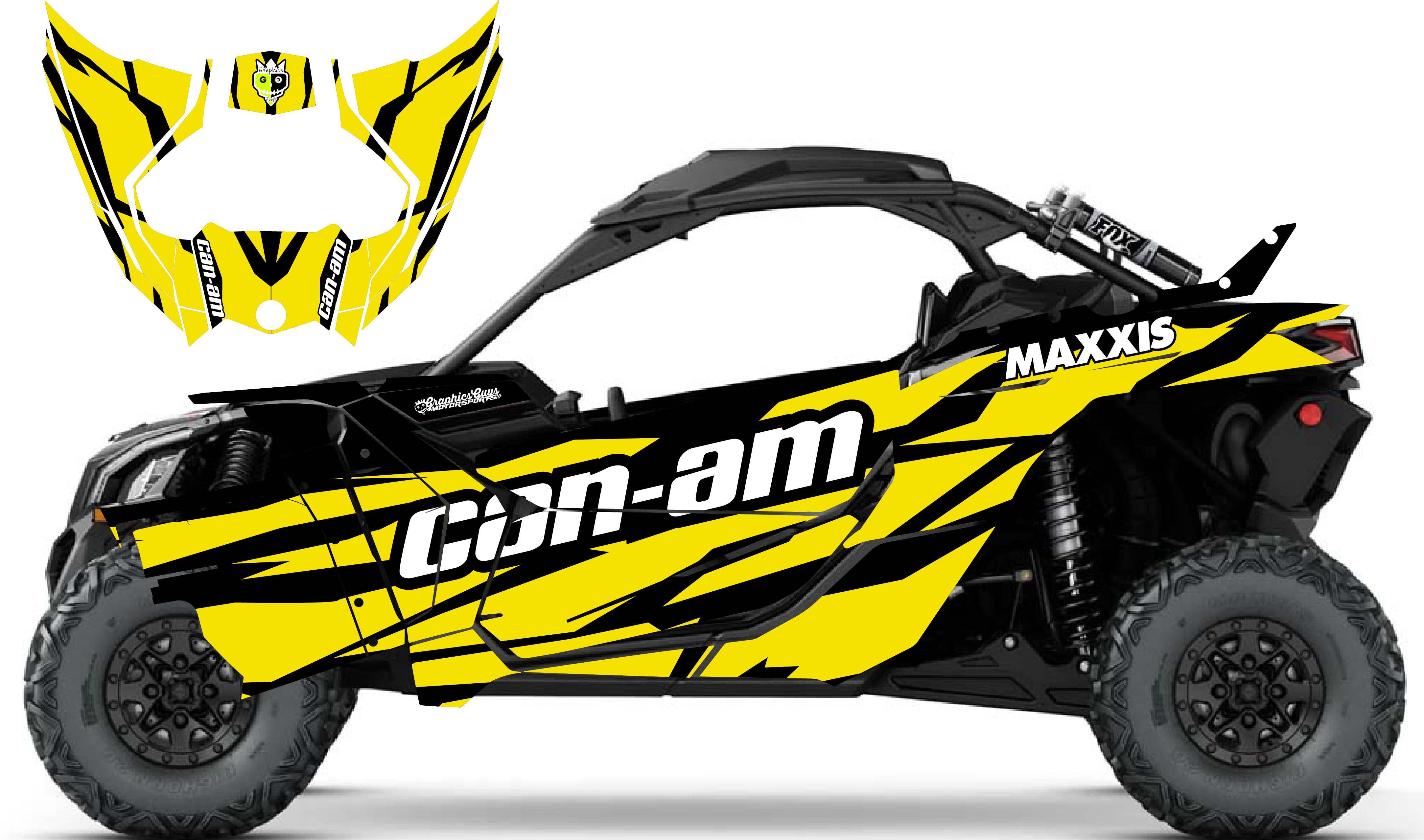 CANAM X3 DESTRUCTION YELLOW GraphicsGuys Motorsports
